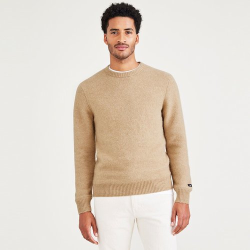 Beige crew neck jumper on sale