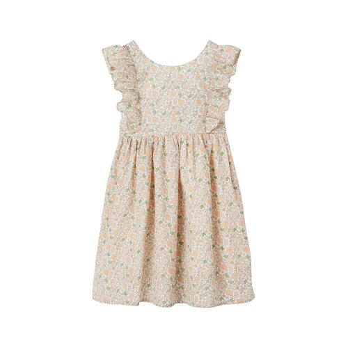 Robe ceremonie a volants motifs fleurs