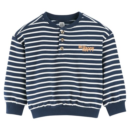 Striped collared sweatshirt cheap