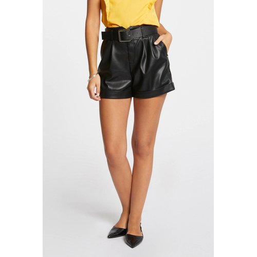 Short ajuste simili cuir noir Morgan La Redoute