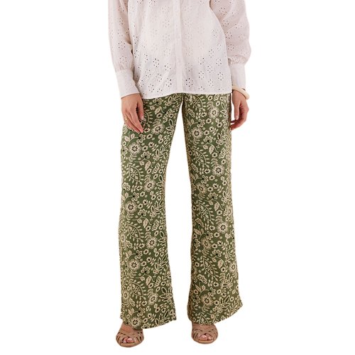Pantalon fluide grossesse motif fleurs vert Envie De Fraise La Redoute