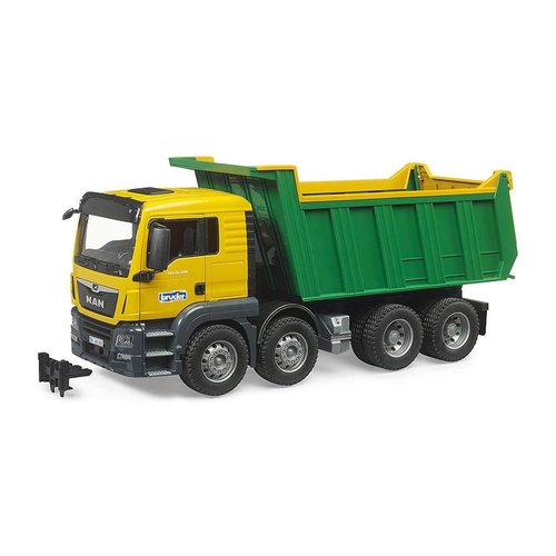 Camion a benne basculante man tgs jaune et vert Bruder La Redoute