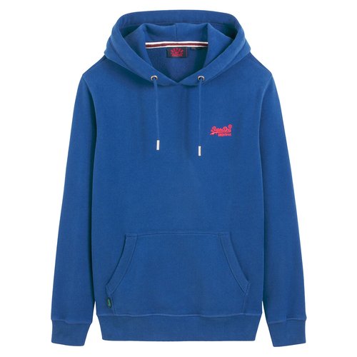 Essential logo hoodie in cotton mix mid blue Superdry La Redoute