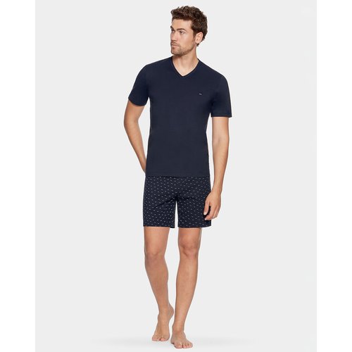 Pyjashort poche poitrine imprime bleu marine Eden Park La Redoute