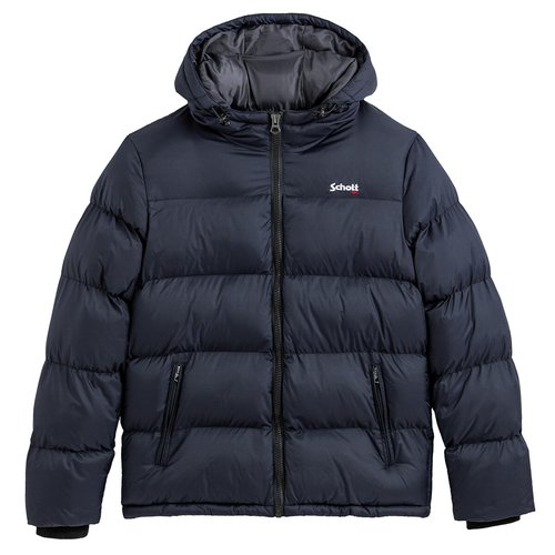 Schott NYC Piumino Smanicato Con Cappuccio Unisex - Zip