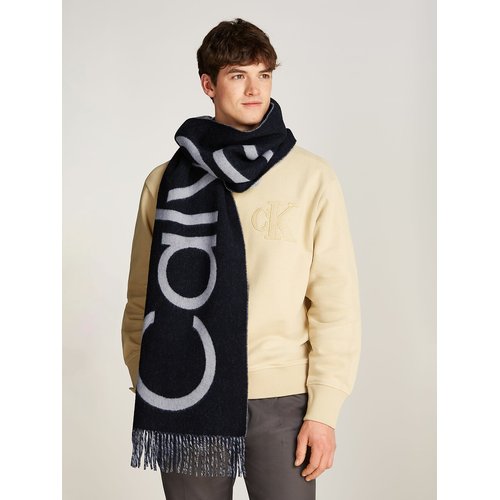 Wool signature scarf dark grey Calvin Klein La Redoute