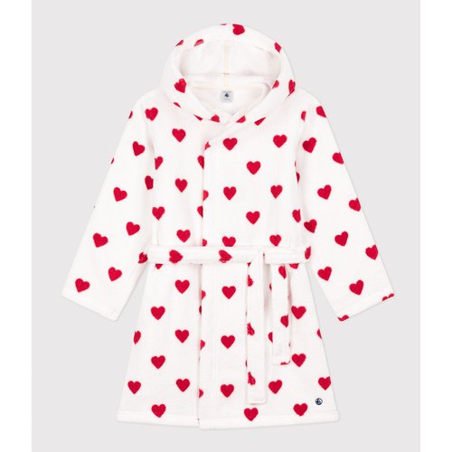 Peignoir imprime c ur a capuche en eponge Petit Bateau imprime coeurs La Redoute
