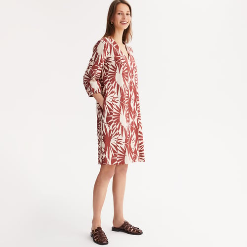 Robe Longue Neuve White House Black Market - Imprimé Floral Paisley Noir/rouge, Taille S
