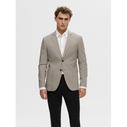 Blazer coupe slim a carreaux sand Selected Homme La Redoute