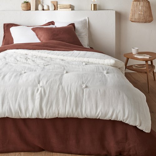 Abella plain washed linen quilt La Redoute Interieurs La Redoute