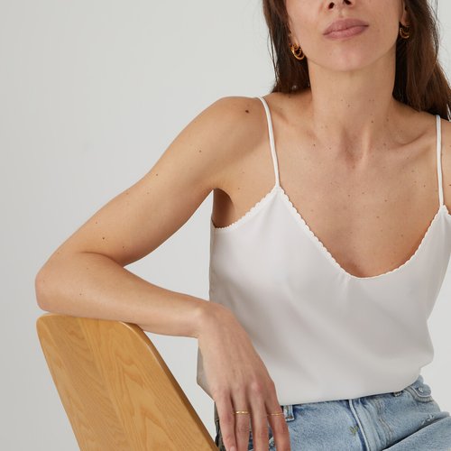 Caraco col v a fines bretelles La Redoute Collections La Redoute