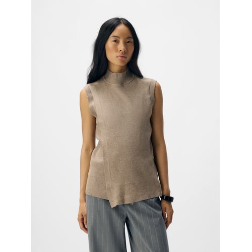 Débardeur Femme Col Roulé / Faux Col - Sans Manches - Taille S à XXL - Neuf Avec Étiquettes