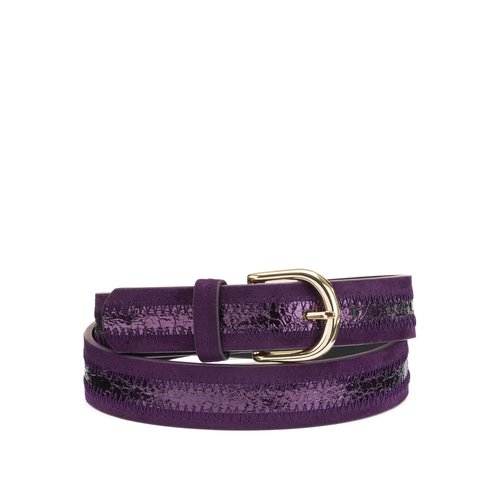 Ceinture bi matiere violet La Redoute Collections La Redoute