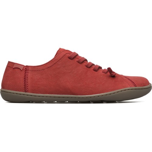 Baskets cuir a lacets elastiques peu cami rouge Camper La Redoute