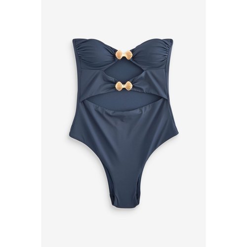 Maillot de bain gainant ajoure bleu marine Next La Redoute
