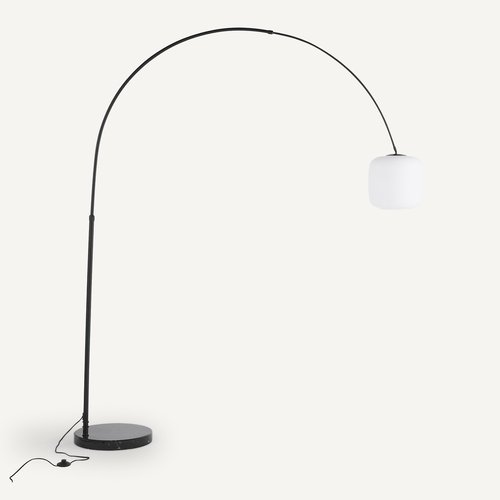 Lampada da Terra ad Arco Dimmerabile con Telecomando, Lampade da Terra a LED 12W per Soggiorno con Base, Timer, Luce da Lettura da Terra in Metallo Regolabile in Altezza,D