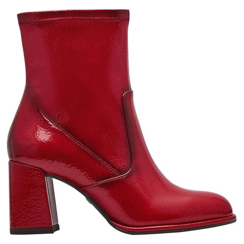 Patent heeled ankle boots red patent Tamaris La Redoute