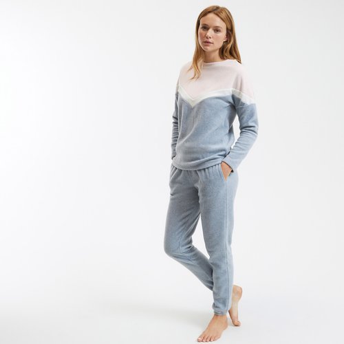 Fleece pyjamas grey pink So home La Redoute