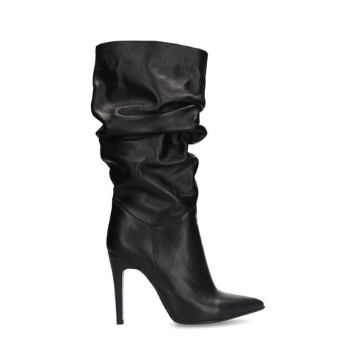 Bottes plissées cuir femme 2025