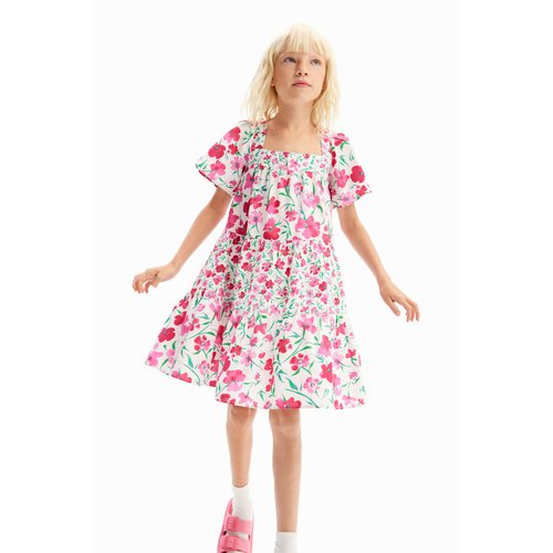 Robe desigual blanche a fleurs on sale