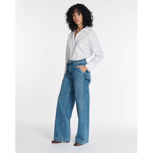Jeans droit large taille haute long in 30 Labdip La Redoute