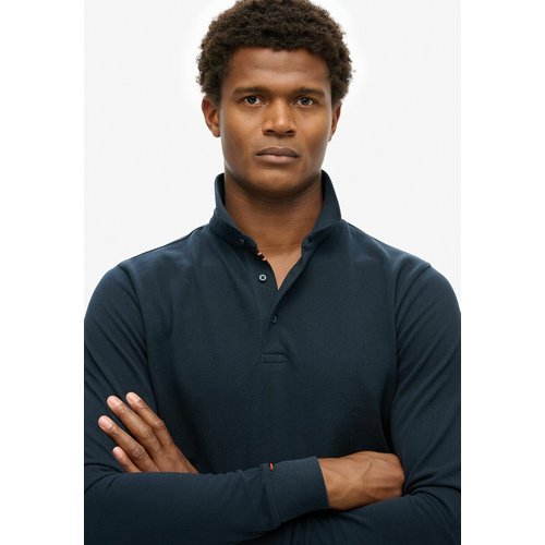 Cotton pique polo shirt with long sleeves Superdry La Redoute