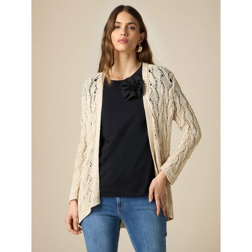 Cardigan ajoure avec micro paillettes beige Oltre La Redoute