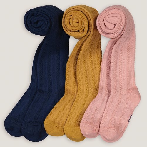 Lot de 3 collants unis torsades La Redoute Collections La Redoute