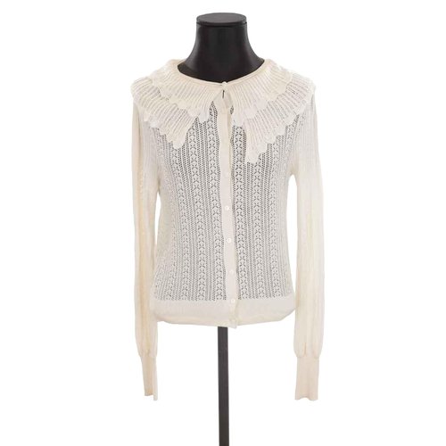 Cardigan en soie tres bon etat blanc Petite Mendigote La Redoute