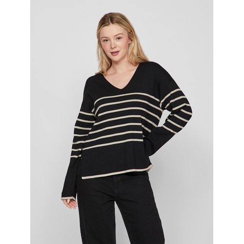 Striped v neck jumper on sale