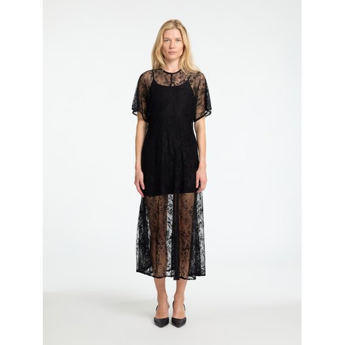 Robe mi longue dentelle black Selected Femme La Redoute