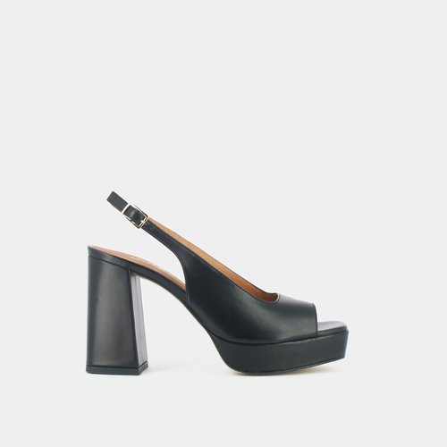 Sandales cuir a talon slingback vlad Jonak noir La Redoute