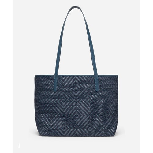 Shoppingtas in leer en gevlochten katoen denim Vanessa Bruno La Redoute