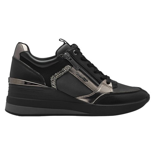 Black and white wedge trainers online