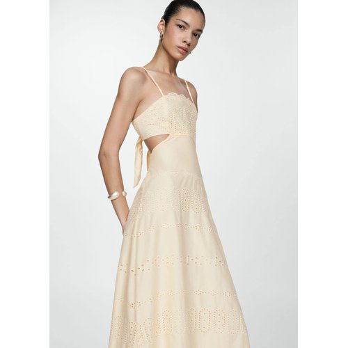 Robe brodee ouvertures laterales ecru Mango La Redoute