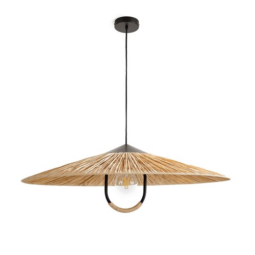 Super tanguy metal raffia ceiling light natural black Mama Shelter X La Redoute Interieurs La Redoute