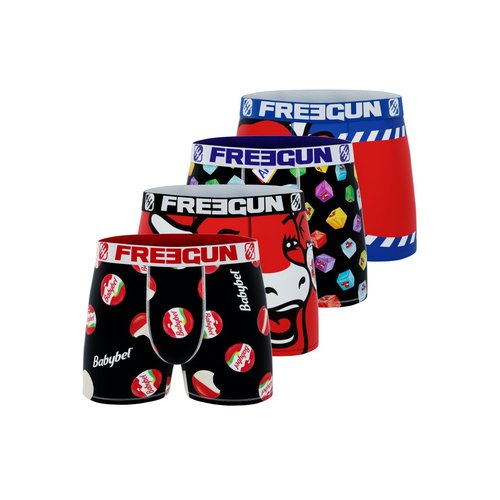 Boxers la vache qui rit lot de 4 la vache qui rit noir jaune vert violet bleu blanc Freegun La Redoute
