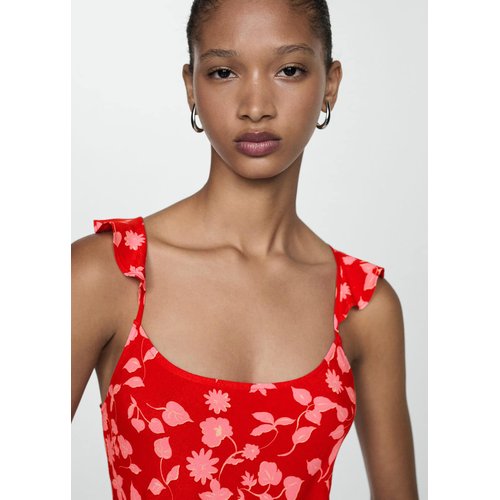 Robe longue imprimee rouge Mango La Redoute