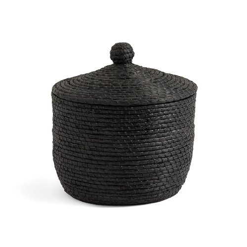 Honoka Woven Straw Basket with Lid