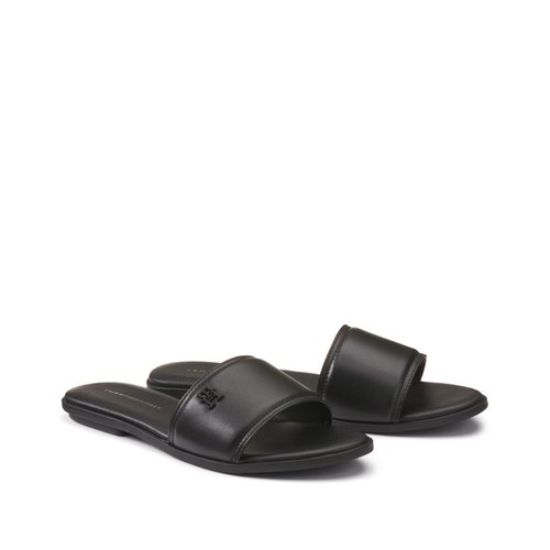 Mules plates en cuir