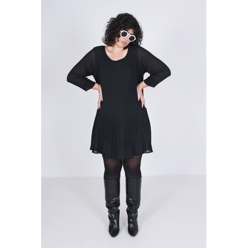 Robe plissee en voile doublee noir Jean Marc Philippe La Redoute