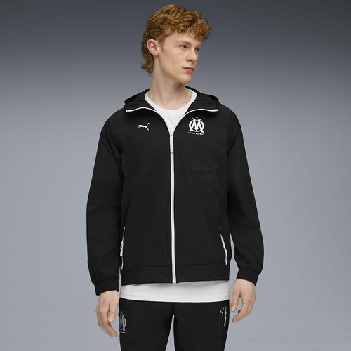 Olympique de marseille woven zip-up jacket, black, Puma | La Redoute