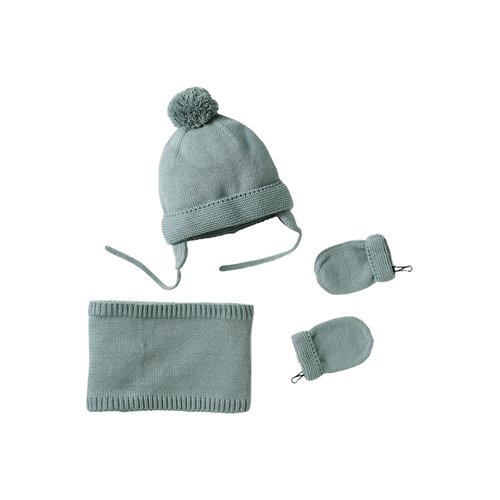 Ensemble bonnet snood moufles basics vert d eau Vertbaudet La Redoute
