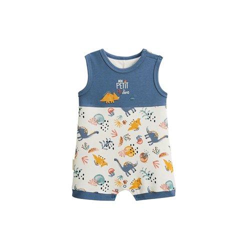 Barboteuse bebe mon petit dino bleu Petit Beguin La Redoute