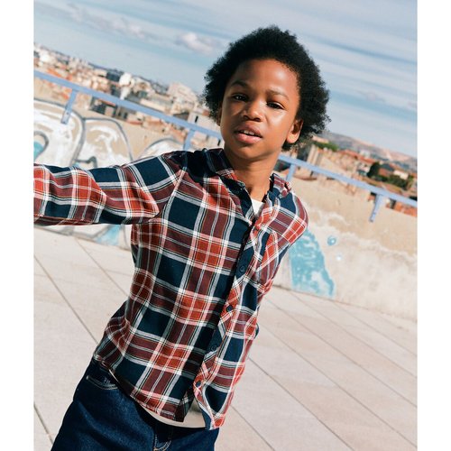 Camicia a quadri con cappuccio marine bordeaux Tape A L oeil La Redoute
