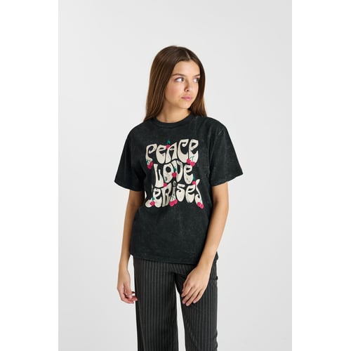 T-shirt Noir Le Temps Des Cerises - Motif Cerises - Taille M - Occasion Très Bon état