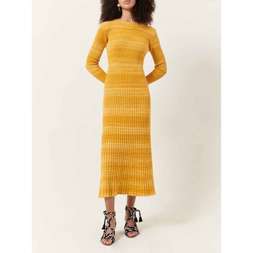 Robe midi maille col rond manches longues manifi jaune Sessun La Redoute