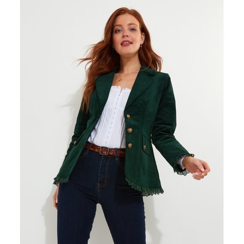 PETITE Veste Velours Cotele Touche Dentelle