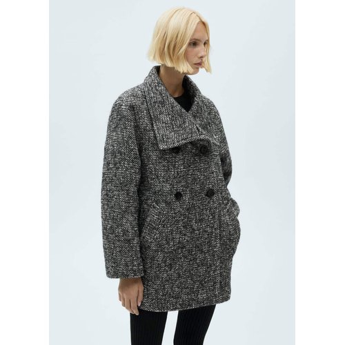 Manteau chine double boutonnage noir Mango La Redoute