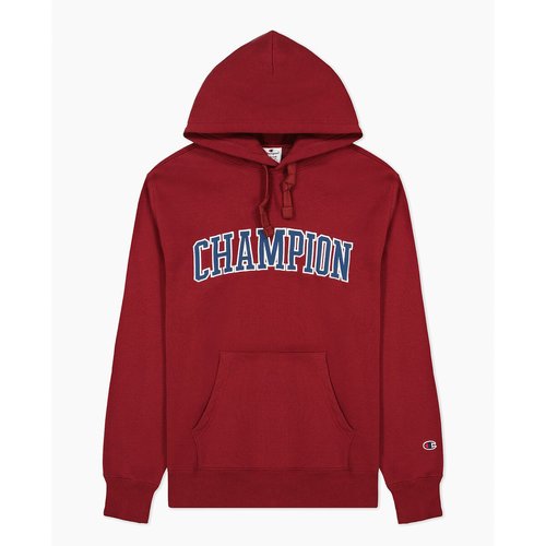 Sweat a capuche gros logo brode bookstore rouge Champion La Redoute